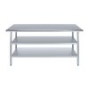 Amgood 24x72 Prep Table with Stainless Steel Top and 2 Shelves AMG WT-2472-2SH
